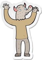 sticker van een cartoon gelukkige weerwolfman vector