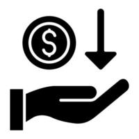 glyph-pictogram geld ontvangen vector