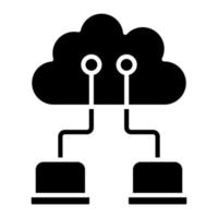 glyph-pictogram voor cloudnetwerk vector