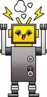 gradiënt gearceerde cartoon robot vector