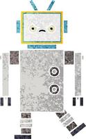 retro illustratie stijl cartoon robot vector