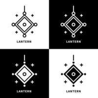 lantaarn pictogrammenset illustratie. chinees ornament logo vector