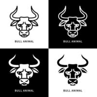 stier dierlijke pictogram set illustratie. buffel logo vector. os dierenriem ontwerp karakter symbool vector