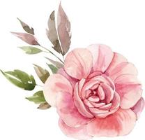 delicate aquarel roze bloem hand geschilderd voor ansichtkaarten en design. vector