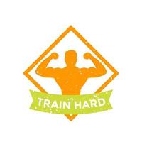 train hard motiverende poster vector