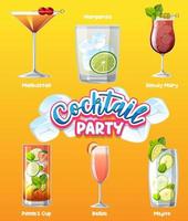 cocktail party menu banner vector