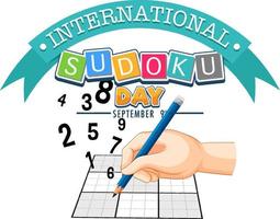 internationale sudoku dag 9 september vector