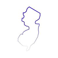 kaart van new jersey geïllustreerd vector