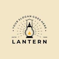 lantaarn vintage logo vector ontwerpsjabloon inspiratie idee concept