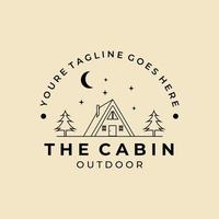 cabine logo minimalistische vector lijn kunst ontwerp illustratie