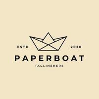 papier boot lijntekeningen minimalistisch logo vector symbool illustratie ontwerp