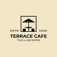 terras café vintage badge logo vector illustratie ontwerp