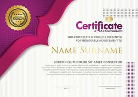 certificaatsjabloon met dynamische en futuristische textuurpatroonachtergrond vector