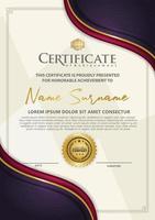 certificaatsjabloon met luxe en elegante textuurpatroonachtergrond vector