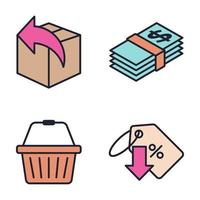 e-commerce set pictogram symbool sjabloon voor grafisch en webdesign collectie logo vectorillustratie vector