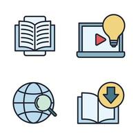 e-learning set pictogram symbool sjabloon voor grafische en webdesign collectie logo vectorillustratie vector