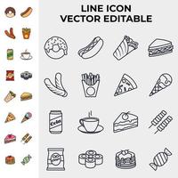 fastfood set pictogram symbool sjabloon voor grafische en webdesign collectie logo vectorillustratie vector