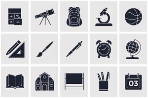 onderwijs set pictogram symbool sjabloon voor grafisch en webdesign collectie logo vector illustratie