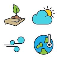 ecologie en milieu set pictogram symbool sjabloon voor grafisch en webdesign collectie logo vectorillustratie vector