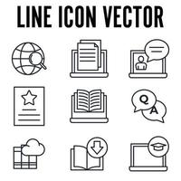 e-learning set pictogram symbool sjabloon voor grafische en webdesign collectie logo vectorillustratie vector