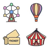 carnaval. pretpark set pictogram symbool sjabloon voor grafische en webdesign collectie logo vectorillustratie vector