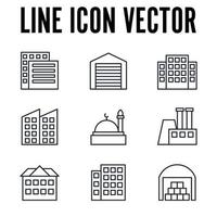 gebouw set pictogram symbool sjabloon voor grafisch en webdesign collectie logo vectorillustratie vector