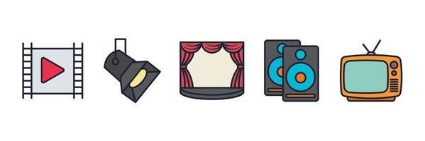 entertainment set pictogram symbool sjabloon voor grafisch en webdesign collectie logo vectorillustratie vector