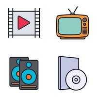 entertainment set pictogram symbool sjabloon voor grafisch en webdesign collectie logo vectorillustratie vector