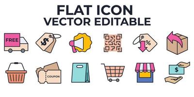 e-commerce set pictogram symbool sjabloon voor grafisch en webdesign collectie logo vectorillustratie vector