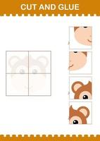 knip en lijm aap gezicht. werkblad voor kinderen vector