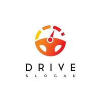 stuurwiel, ontwerpsjabloon voor drive-logo vector