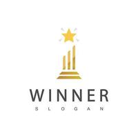winnaar trofee logo sjabloon, leiderschap en competitie award icoon vector