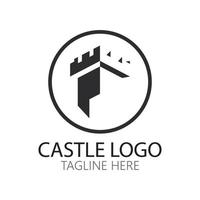 kasteel logo symbool vector illustratie ontwerpsjabloon