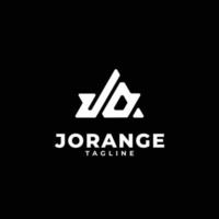 driehoek initialen monogram logo met letter jo, j en o vector