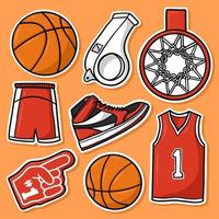 sticker set basketbal cartoon vector
