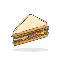 broodje. vector geïsoleerde vlakke afbeelding fastfood voor poster, menu's, brochure, web en icon fastfood. junk food