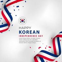 gelukkige dag van de onafhankelijkheid van Zuid-Korea 15 augustus viering vectorillustratie ontwerp. sjabloon voor poster, banner, reclame, wenskaart of printontwerpelement vector