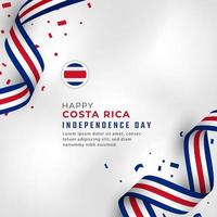 happy costa rica onafhankelijkheidsdag 15 september viering vectorillustratie ontwerp. sjabloon voor poster, banner, reclame, wenskaart of printontwerpelement vector