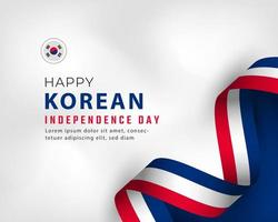 gelukkige dag van de onafhankelijkheid van Zuid-Korea 15 augustus viering vectorillustratie ontwerp. sjabloon voor poster, banner, reclame, wenskaart of printontwerpelement vector