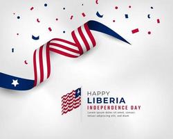 gelukkige dag van de onafhankelijkheid van liberia 26 juli viering vectorillustratie ontwerp. sjabloon voor poster, banner, reclame, wenskaart of printontwerpelement vector