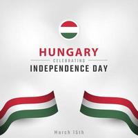 gelukkige dag van de onafhankelijkheid van hongarije 15 maart viering vectorillustratie ontwerp. sjabloon voor poster, banner, reclame, wenskaart of printontwerpelement vector