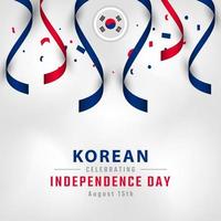 gelukkige dag van de onafhankelijkheid van Zuid-Korea 15 augustus viering vectorillustratie ontwerp. sjabloon voor poster, banner, reclame, wenskaart of printontwerpelement vector