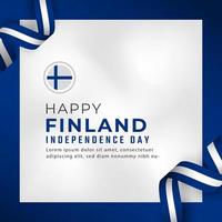 gelukkige dag van de onafhankelijkheid van finland 6 december viering vectorillustratie ontwerp. sjabloon voor poster, banner, reclame, wenskaart of printontwerpelement vector