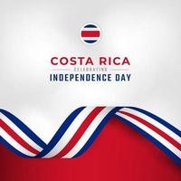 happy costa rica onafhankelijkheidsdag 15 september viering vectorillustratie ontwerp. sjabloon voor poster, banner, reclame, wenskaart of printontwerpelement vector