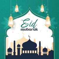 eid mubarak islamitische achtergrond banner moskee patroon illustratie vector