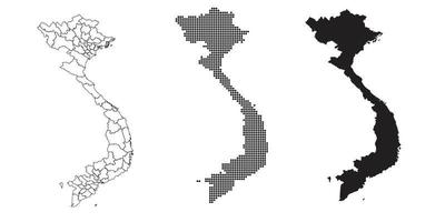 vietnam kaart geïsoleerd op een witte achtergrond. vector