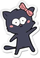 sticker van een cartoonkat vector