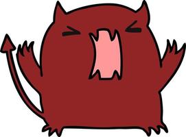 cartoon van een schattige kawaii-duivel vector