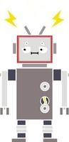 egale kleur retro cartoon robot vector