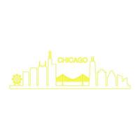 skyline van chicago geïllustreerd vector